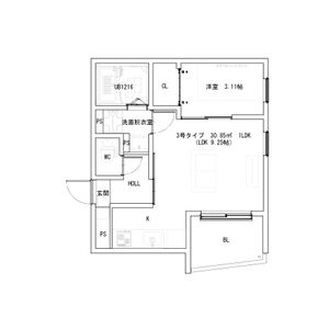 1LDK 間取り図