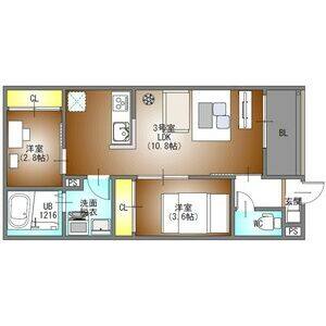 2LDK 間取り図