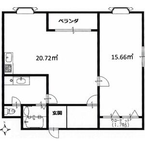 1LDK 間取り図