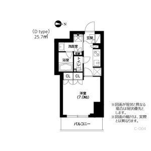 1K 間取り図