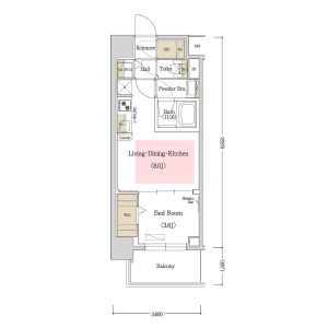1LDK 間取り図