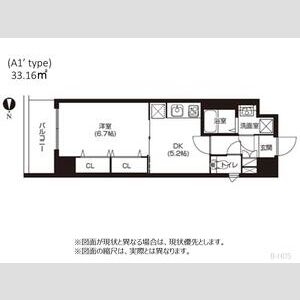 1DK 間取り図