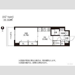 1DK 間取り図