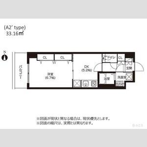 1DK 間取り図