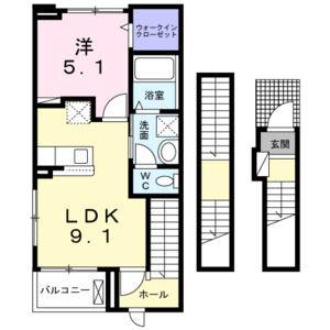 1LDK 間取り図