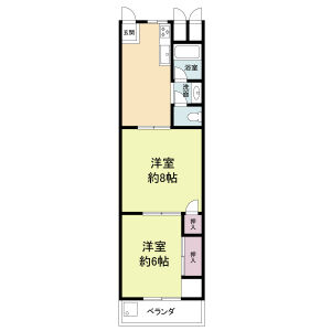 2DK 間取り図