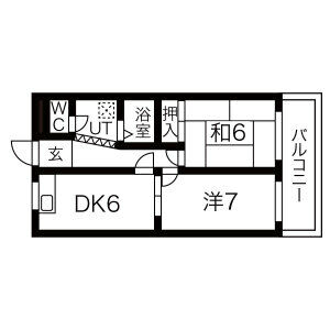 2DK 間取り図