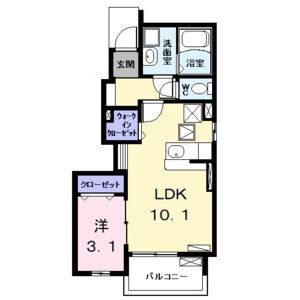 1LDK 間取り図