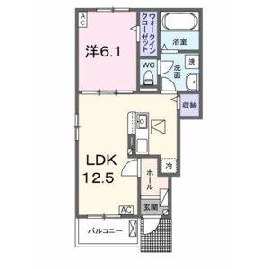1LDK 間取り図