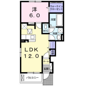 1LDK 間取り図