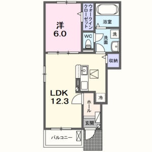 1LDK 間取り図