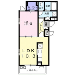 1LDK 間取り図