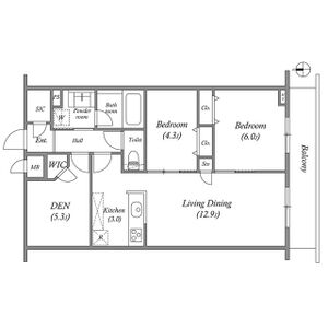 2LDK 間取り図
