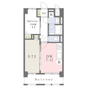 1DK 間取り図