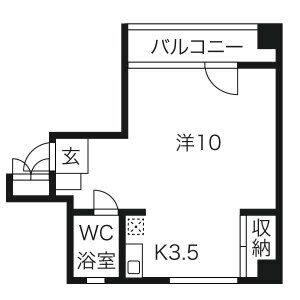 1K 間取り図