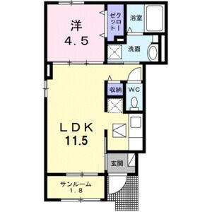 1LDK 間取り図