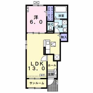 1LDK 間取り図