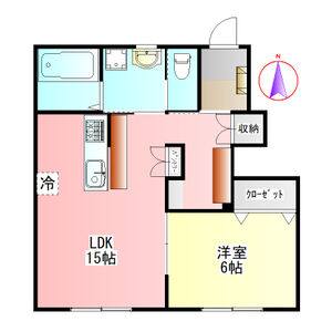 1LDK 間取り図