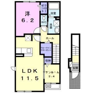 1LDK 間取り図