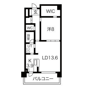 1LDK 間取り図
