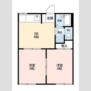 2DK 間取り図