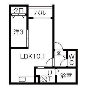 1LDK 間取り図