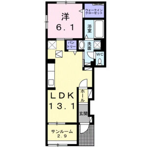 1LDK 間取り図