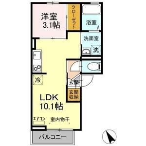 1LDK 間取り図