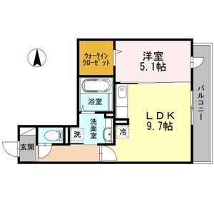1LDK 間取り図