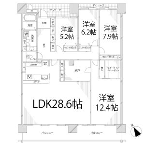 1LDK 間取り図