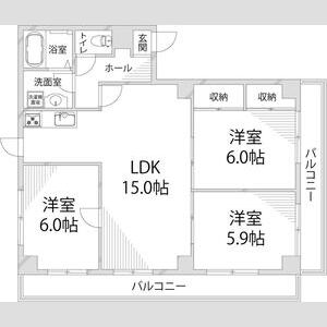 3LDK 間取り図