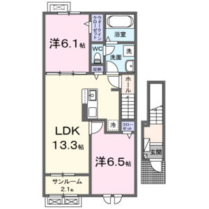 2LDK 間取り図