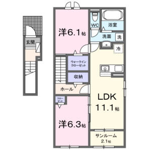 2LDK 間取り図