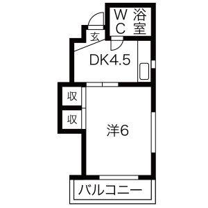 1DK 間取り図