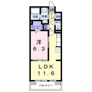 1LDK 間取り図