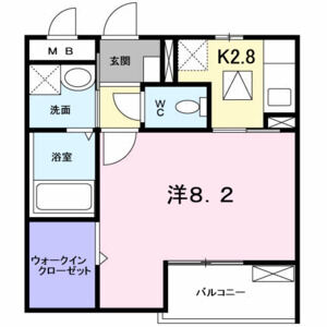 1K 間取り図