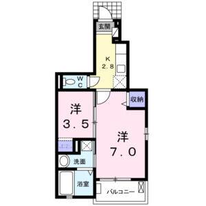 1K 間取り図