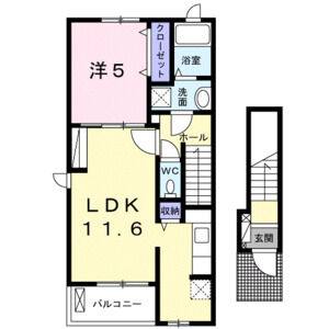 1LDK 間取り図