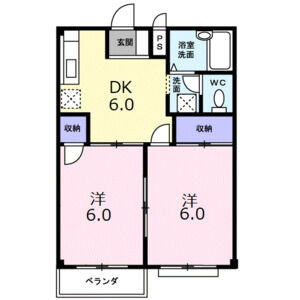 2DK 間取り図