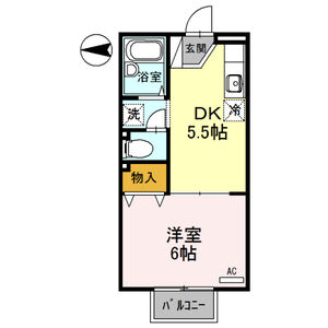 1DK 間取り図