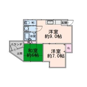 2DK 間取り図