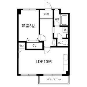 1LDK 間取り図