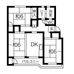 3DK 間取り図