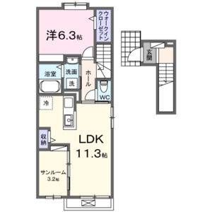 1LDK 間取り図