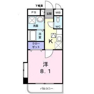 1K 間取り図