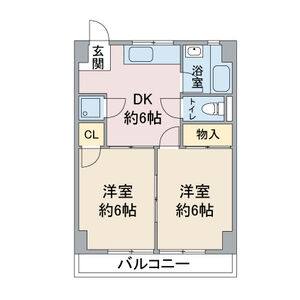 2DK 間取り図