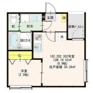 1LDK 間取り図