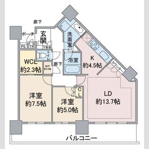 2LDK 間取り図