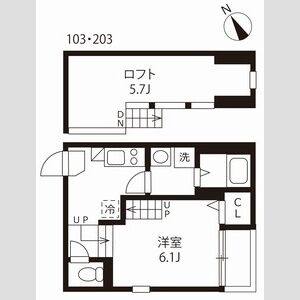 1K 間取り図