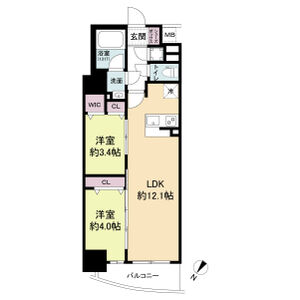 2LDK 間取り図